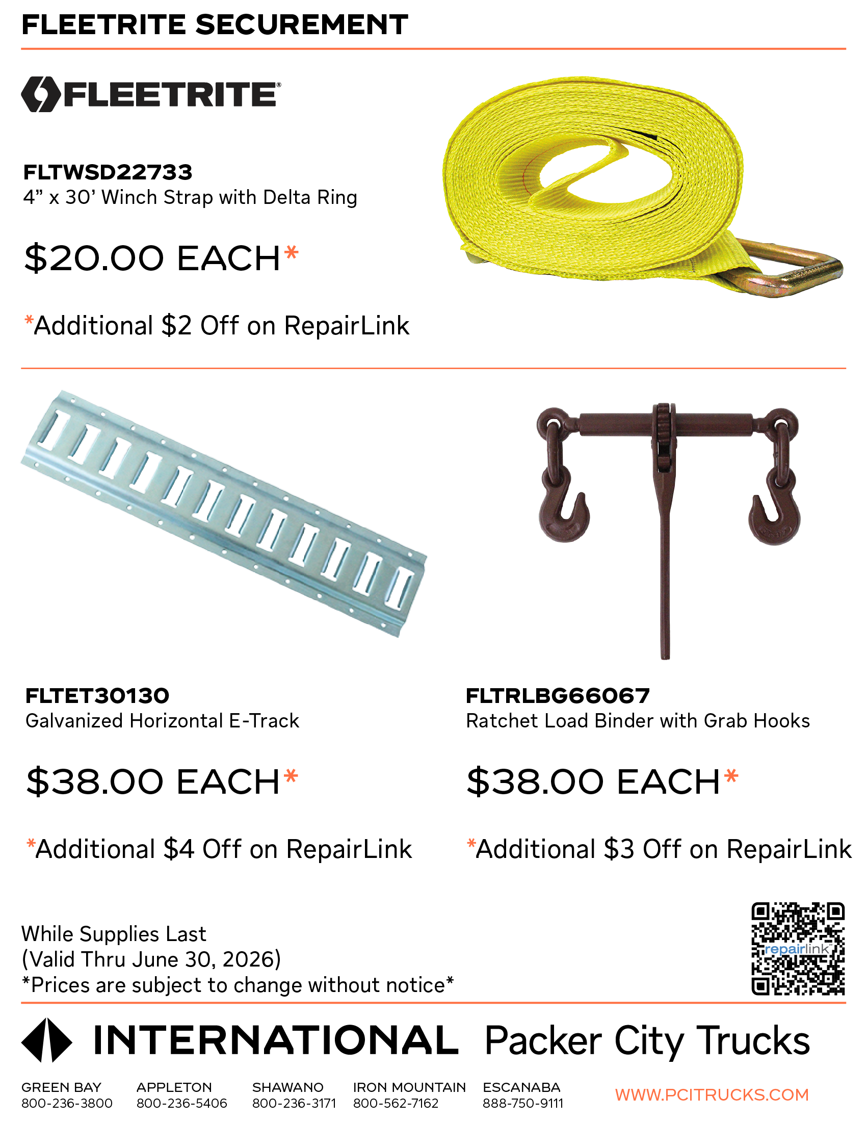 Fleetrite Securement Parts Special