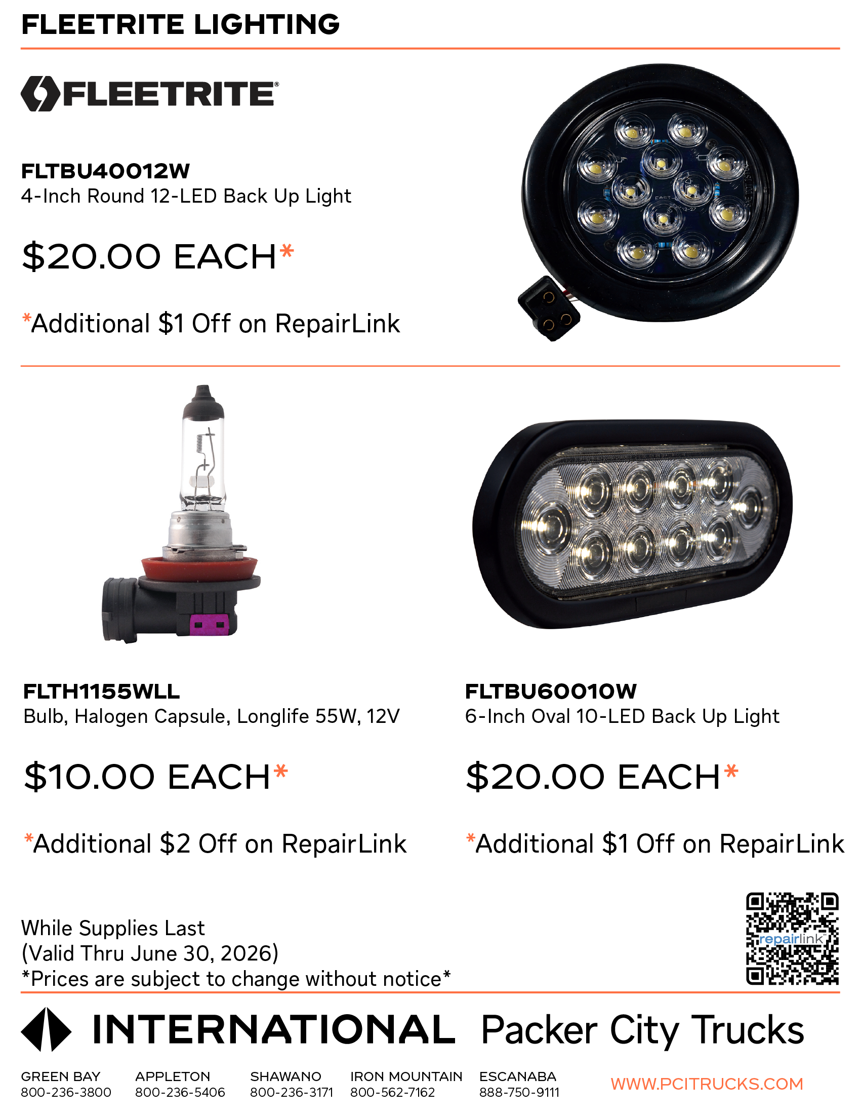 Fleetrite Lighting Parts Special