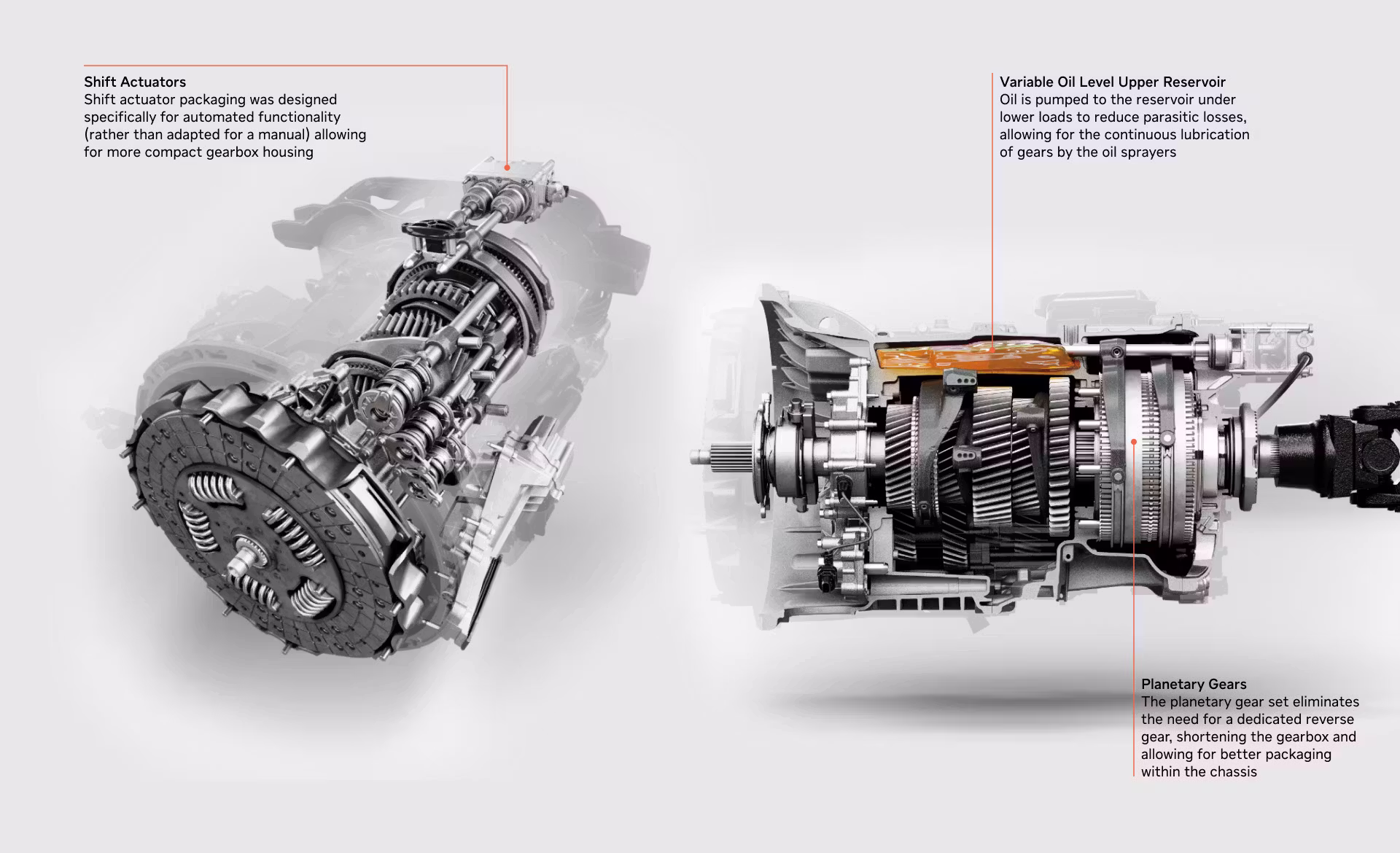 International S13 and T14 transmission overview with callouts